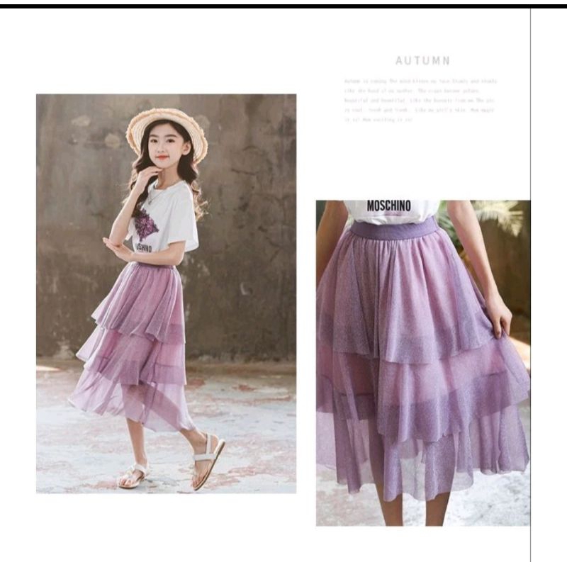 setelan rok unpak import / setelan anak tanggung / setelan anak cewek ungu import 5-12 Tahun