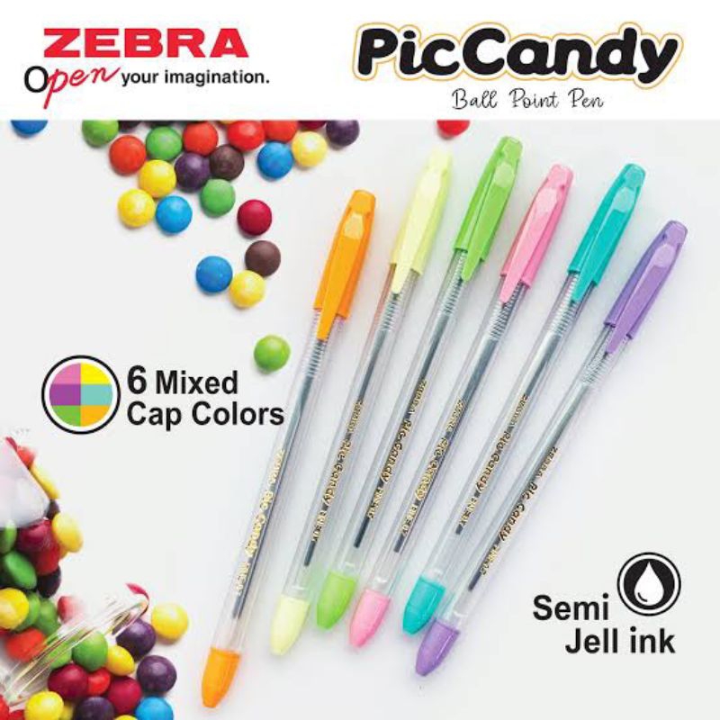 

Bolpoin Zebra Pic Candy 0,7 mm Tinta Warna Hitam Harga 1 Pak/1 Lusin