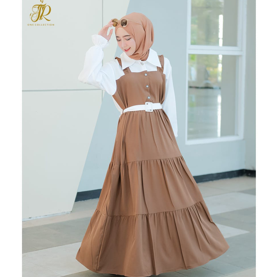 Dress Lebaran Livy Korean Style Modern Terbaru 2024 Termurah Polos Q0F6 terbaru original remaja Katu