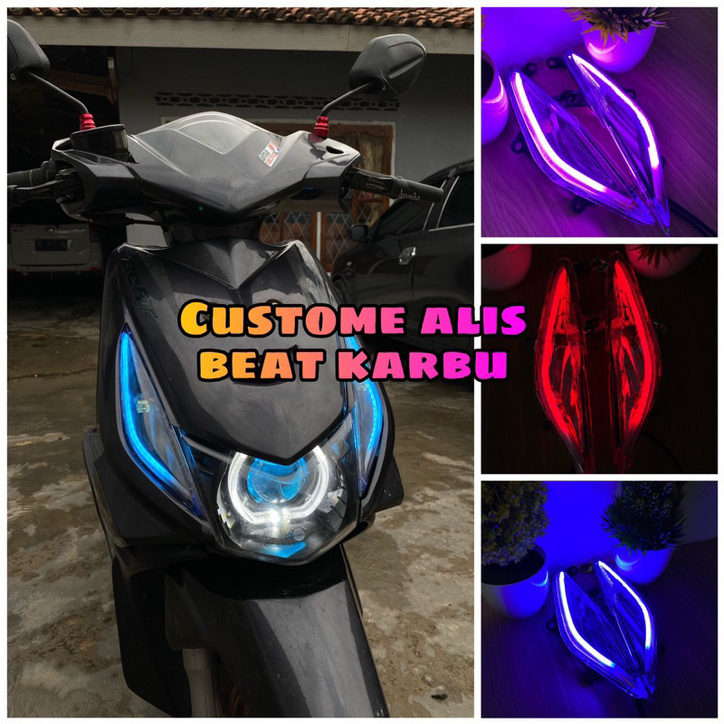 costume Lampu Alis Beat Karbu satu set dengan mika  lampu beat karbu lampu alis beat karbu costume a