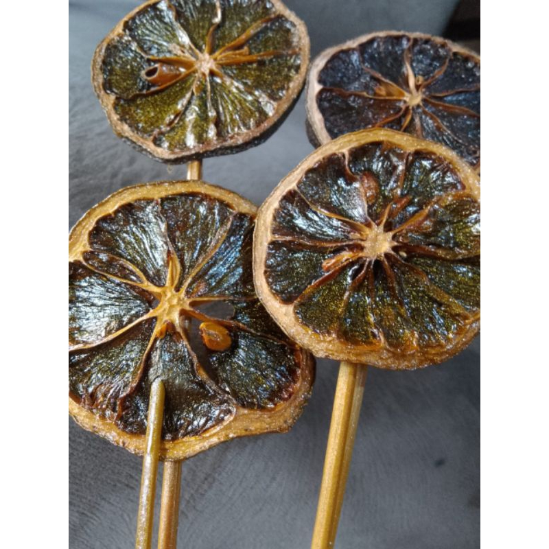 

4 Stik Golden Lemon Emas Kering Dekorasi Makanan Filler Buket Unik