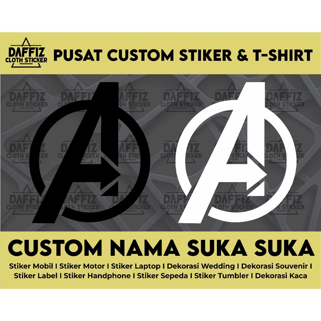 

STICKER LOGO HURUF A AVENGER