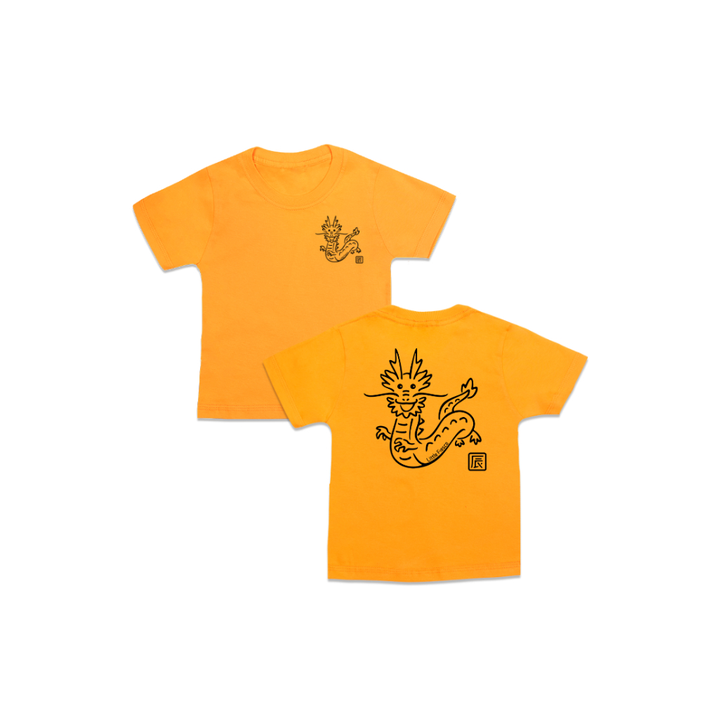 Little Fresco - Kaos Anak Black Dragon Mustard