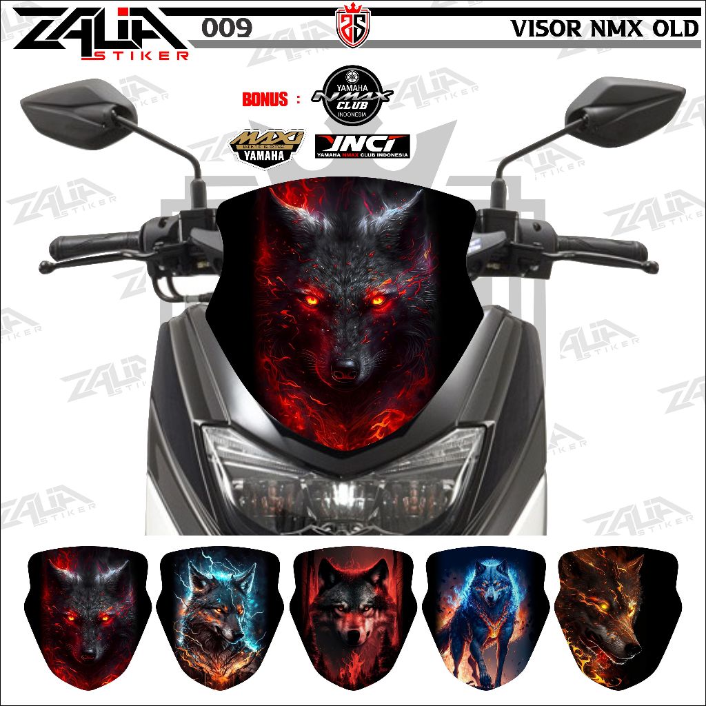 Stiker visor Winshield yamaha  Nmax Old 155  2015-2019 Srigala KEREN(009)  / stiker  Winshield  gamb