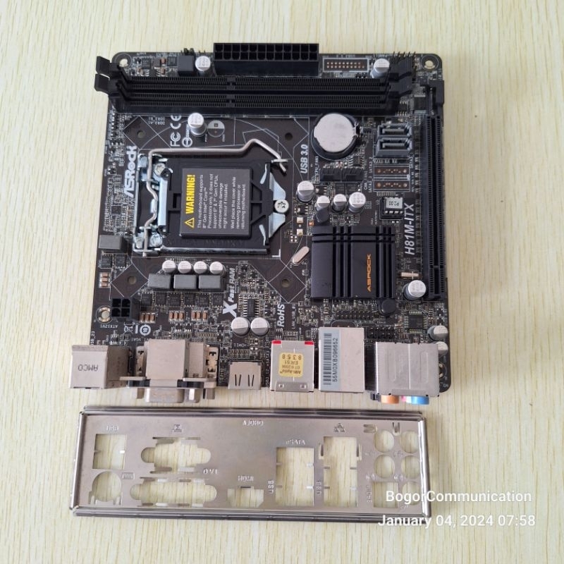 Motherboard H81 Asrock H81M-ITX Intel Haswell 1150 DDR3 Mini ITX