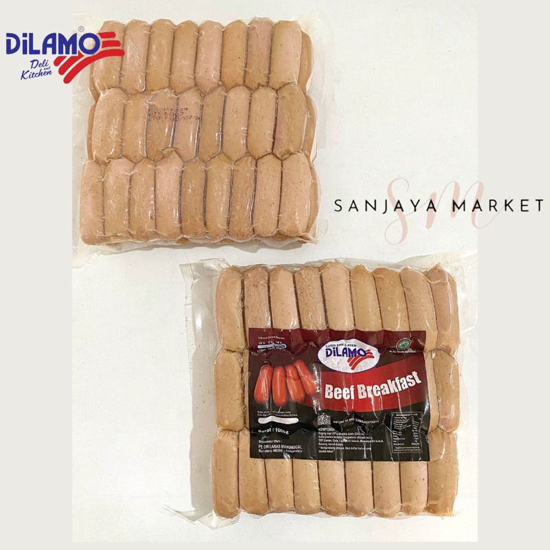 

DILAMO BEEF BREAKFAST SOSIS DAGING SAPI 500GR DAN 1KG