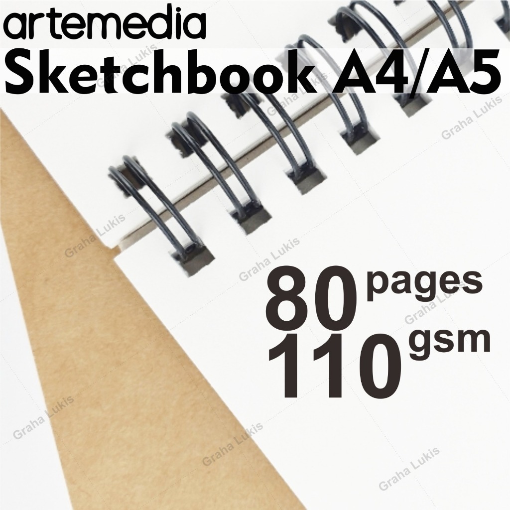 

RK ARTEMEDIA Sketchbook Wired A5 A4 Craft Cover Jilid Spiral - 110GSM