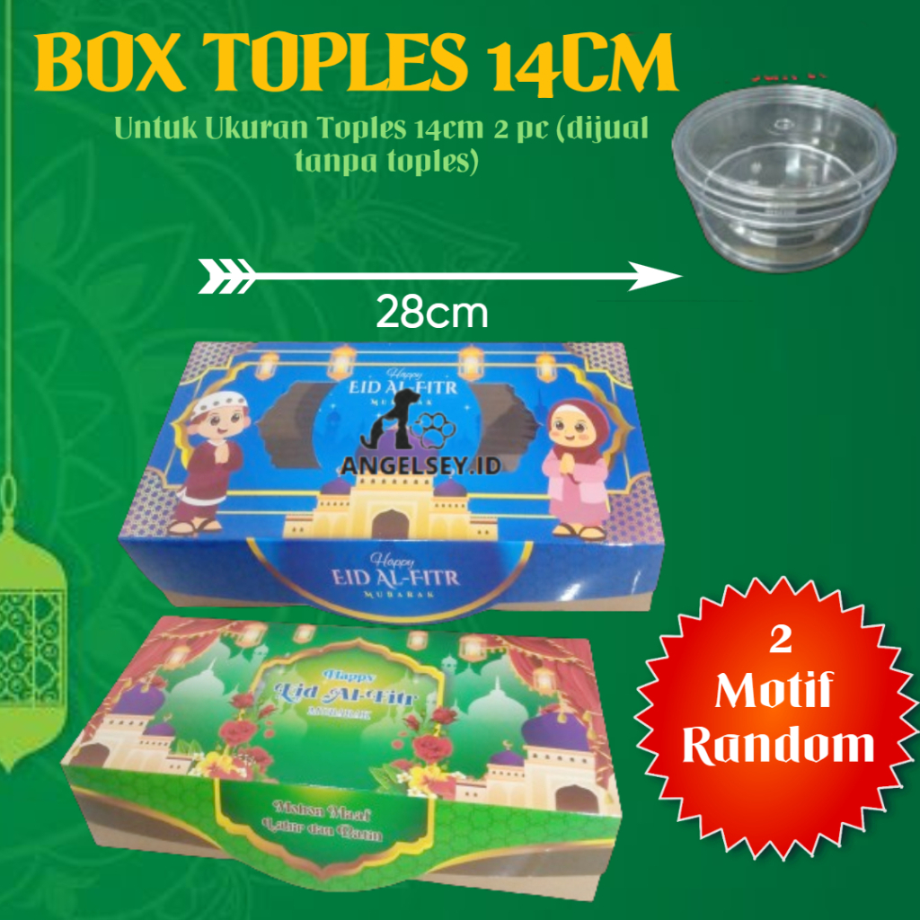 

Box Hampers Toples Kue Kering Lebaran Idul Fitri ISI / Box Hempers Isi 12pc (1 lusin) Motif Lucu