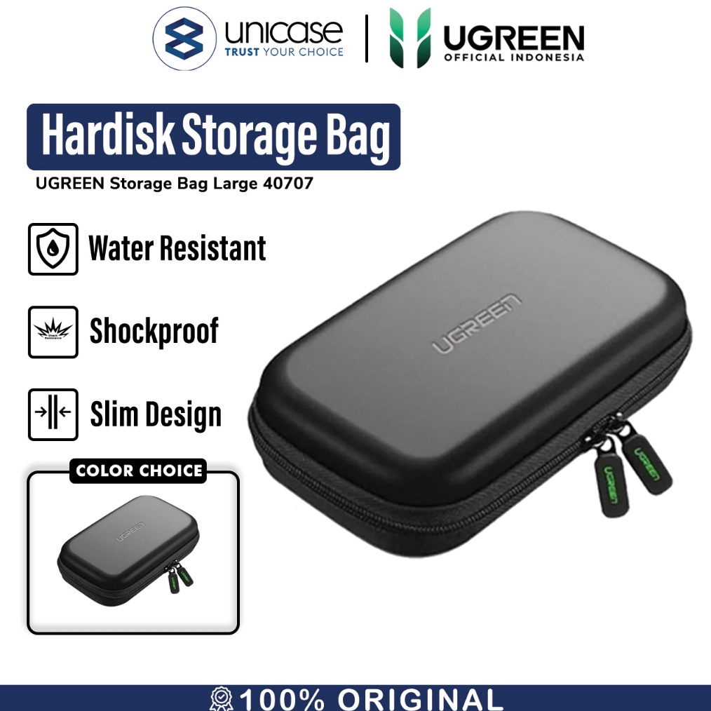 ART G99A Tas Hardisk HDD Eksternal UGREEN Storage Bag Hard Disk EVA Pouch