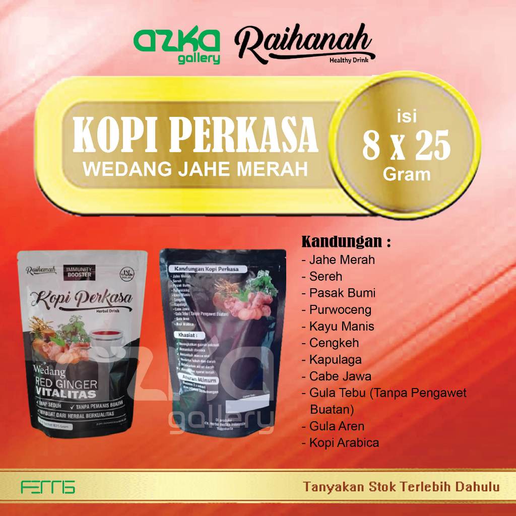 

Wedang Jahe Merah KOPI PERKASA Raihanah Isi 8 Sachet