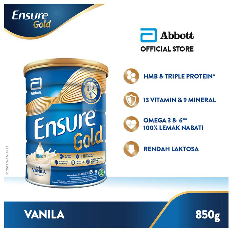 

Ensure Gold Nutrition Powder Fos Vanilla 850G