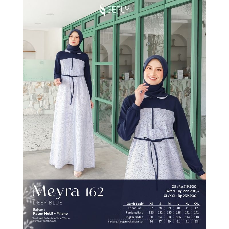Baju Gamis Dewasa/Gamis Busui - Meyra 162 Deep Blue | Produk Original By Seply