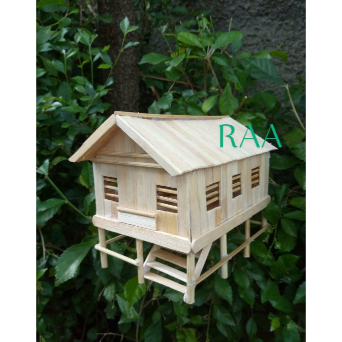 RB miniatur rumah adat aceh stik eskrim LED