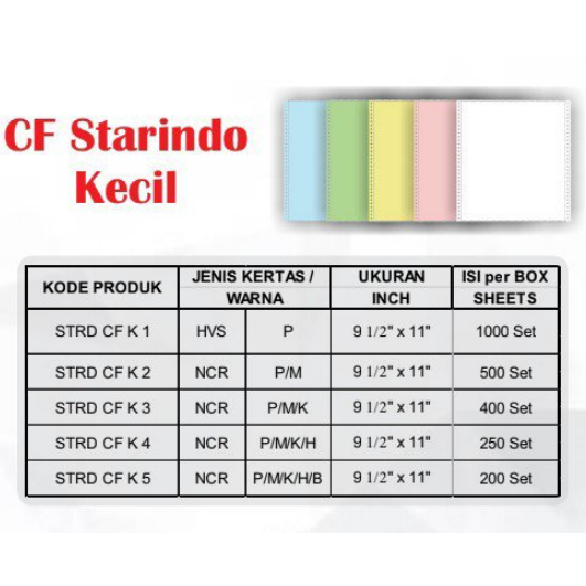 

STARINDO Continuous Form Kecil [ 1 Box ]
