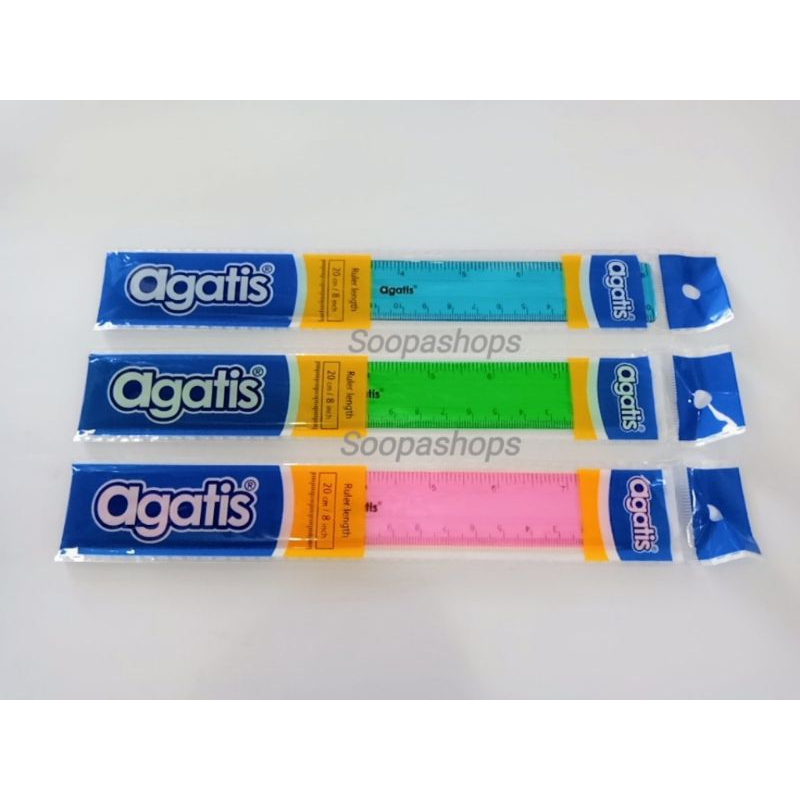 

Penggaris Agatis Plastik Panjang 20 Cm Warna