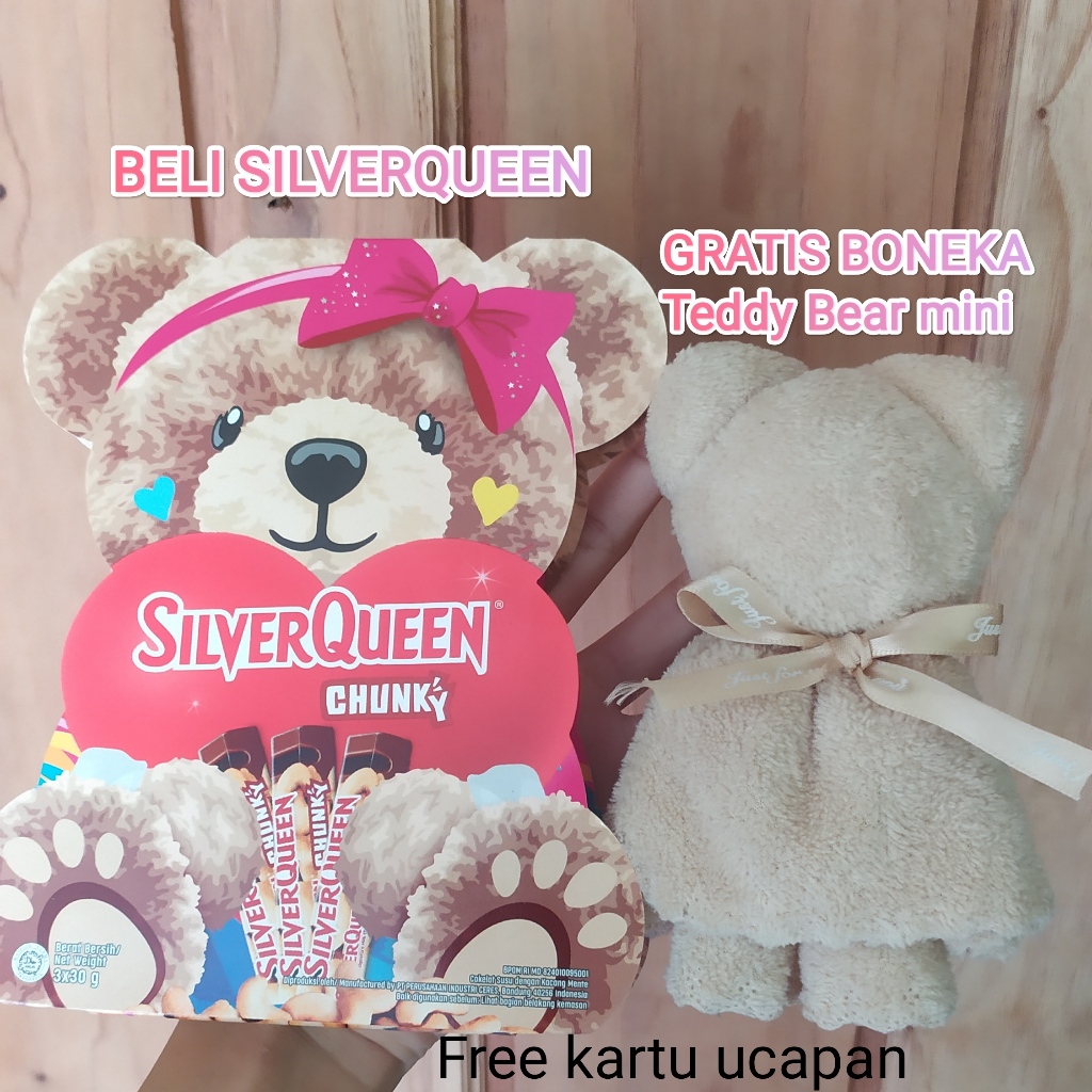 

Beli SilverQueen Teddy bear beruang GRATIS gift boneka beruang mini