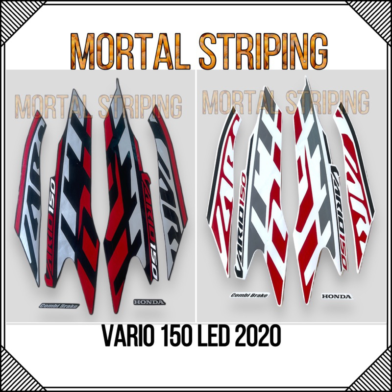 STIKER STRIPING LIS BODY VARIO 150 LED 2020 HITAM & PUTIH