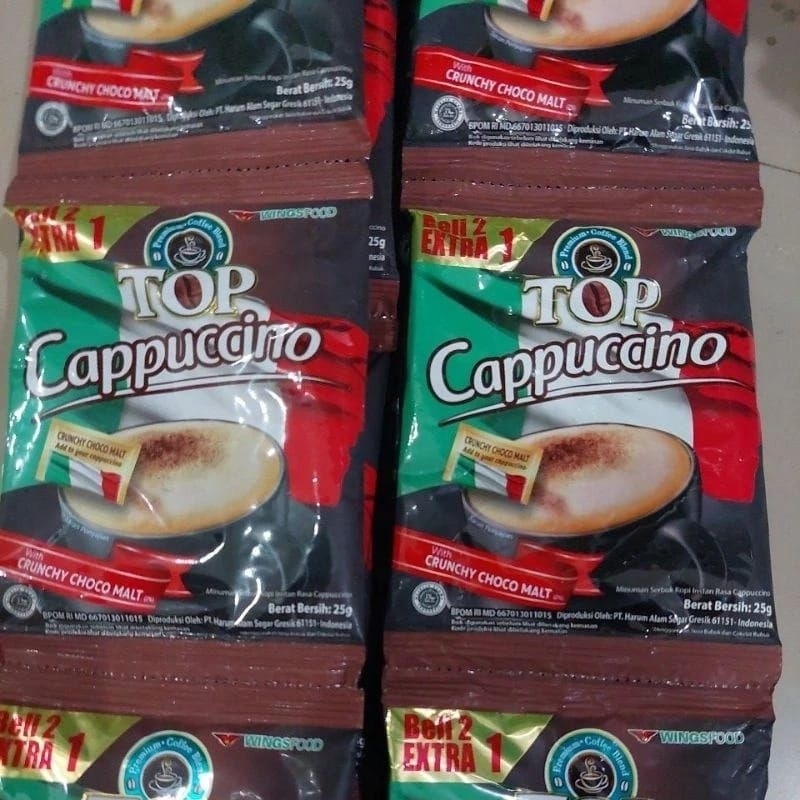 

KOPI TOP CAPPUCCINO WITH CRUNCHY CHOCO MALT RENTENG @25gr