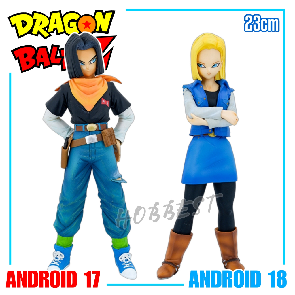 Action Figure DRAGON BALL Z : ANDROID 17 & 18 - Miniatur Pajangan Mainan DB Z Super Red Ribbon