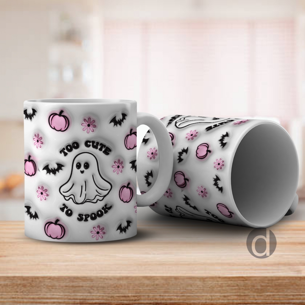 Mug Cangkir Gambar Kartun Hantu Lucu Pattern Motif 3D