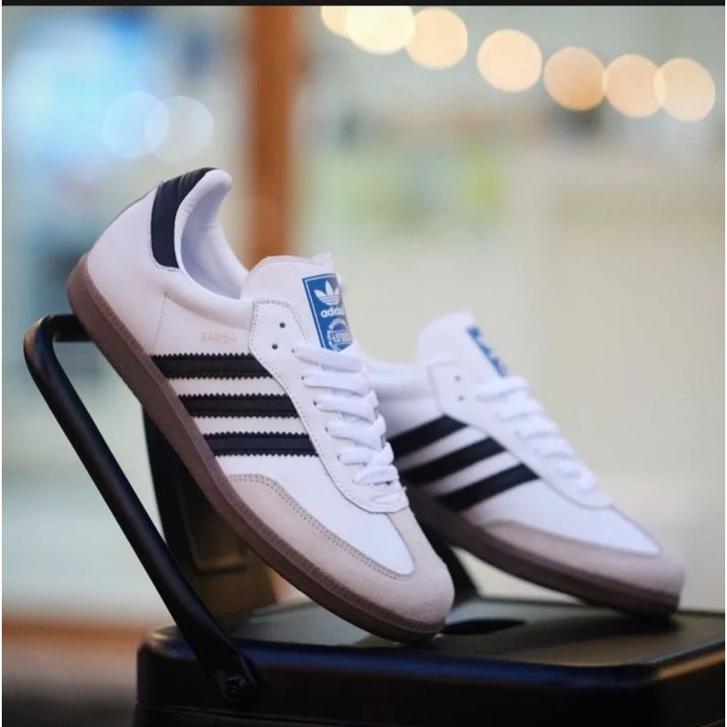 Sepatu Sneakers Pria Adidas Samba Best Quality - Putih Hitam