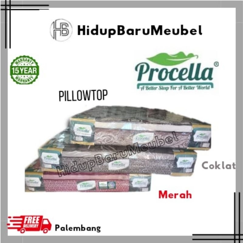 Matras Kasur busa PROCELLA Pillowtop / Foam euro top garansi procella olympics / Full rebonded lapis