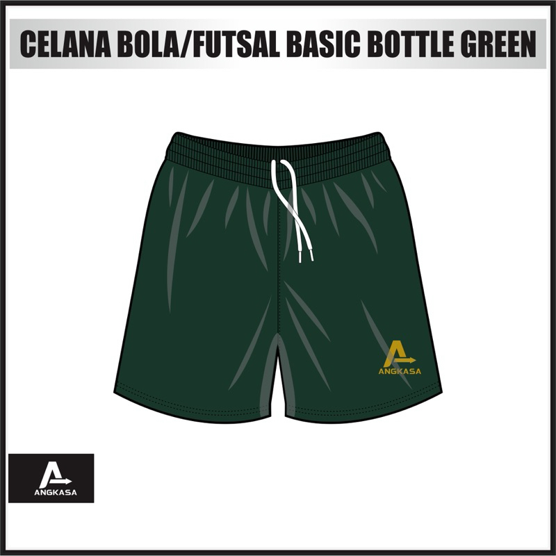 Celana Pendek Hijau Botol Polos | Celana Kolor | Celana Olahraga Sepak Bola Futsal Original Angkasa 