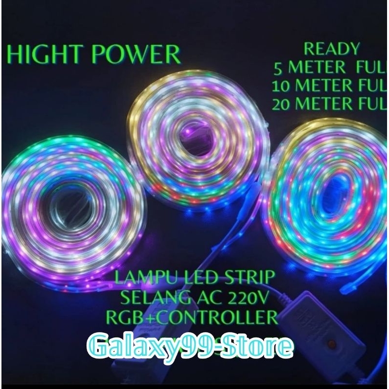 LAMPU LED STRIP SELANG 2835 RGB 220V 5 METER