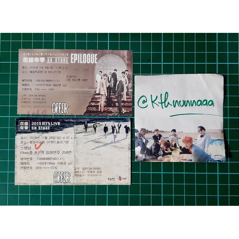 BTS Official Goods RARE Ticket Concert Epilouge HYYH Live On Stage tiket konser bangtan