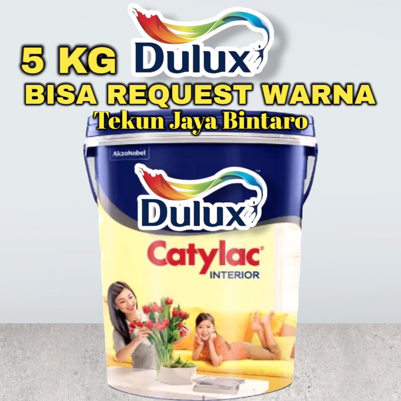 CAT TEMBOK DULUX CATYLAC INTERIOR 5 KG VARIAN ABU GREY WARNA CUSTOM