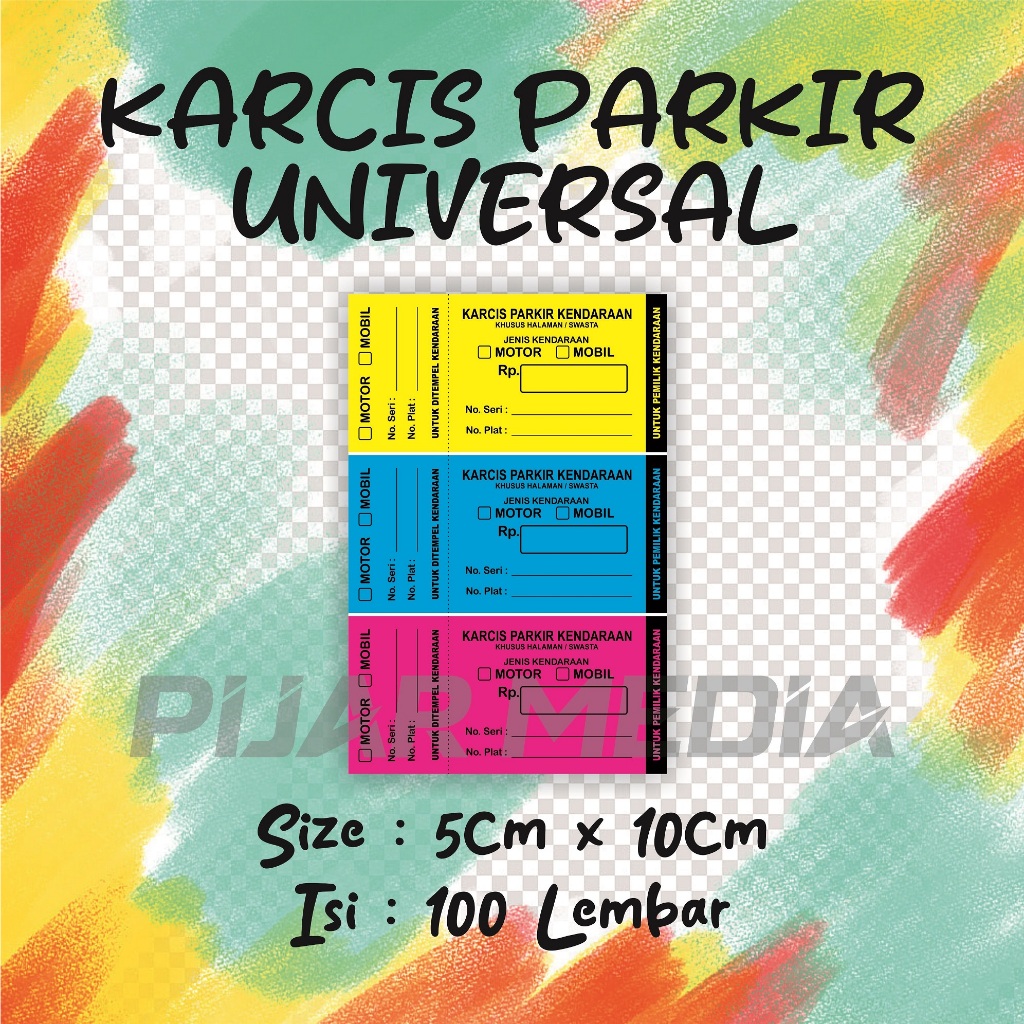 

KARCIS PARKIR UNIVERSAL KERTAS WARNA DENGAN NOMOR URUT