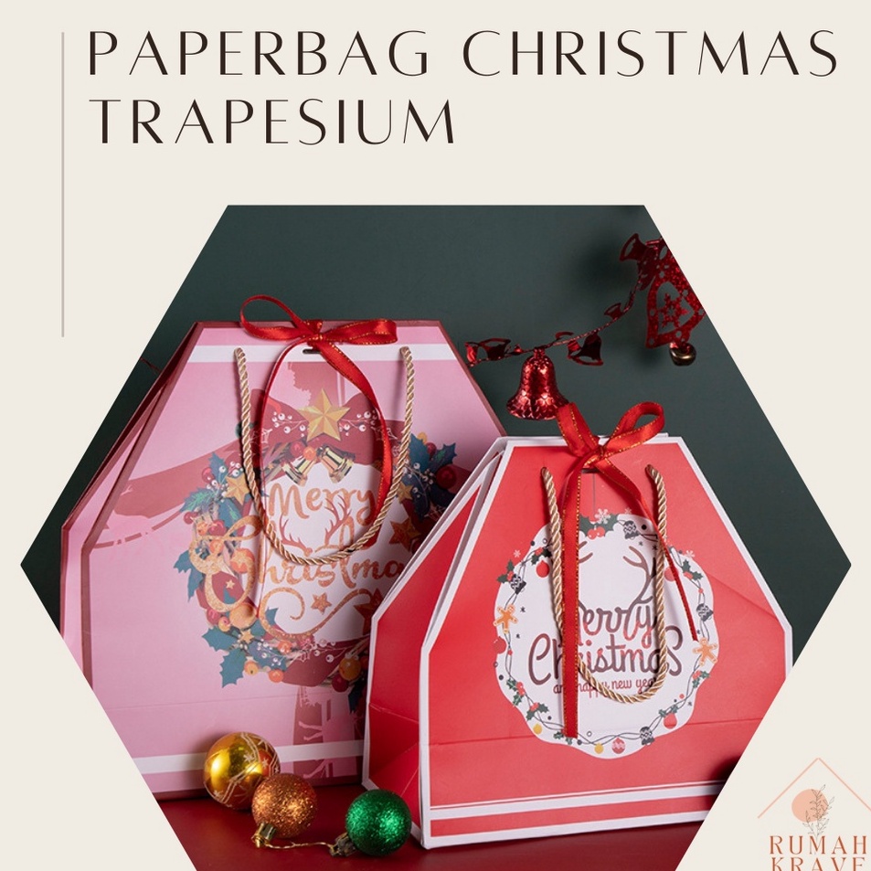 

Beli Lebih Bayar Lebih Sedikit RUMAH KRAVE Paperbag Christmas Trapesium Kue Cookies Natal Tas Kado