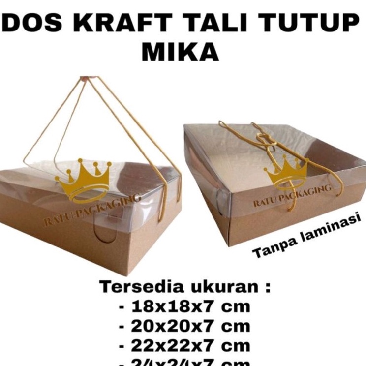 

Diskon Tambahan untuk Pembelian Pertama 1 PCS RATU Dos KRAFT TALI TUTUP MIKA Tinggi 7CM Kardus Box Kotak Hampers Kue