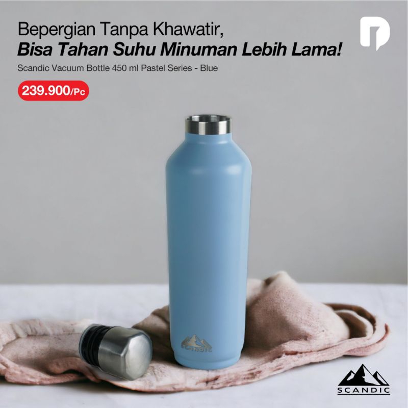 Botol Vakum Scandic Vacuum Bottle 450 ml Pastel Series - Blue