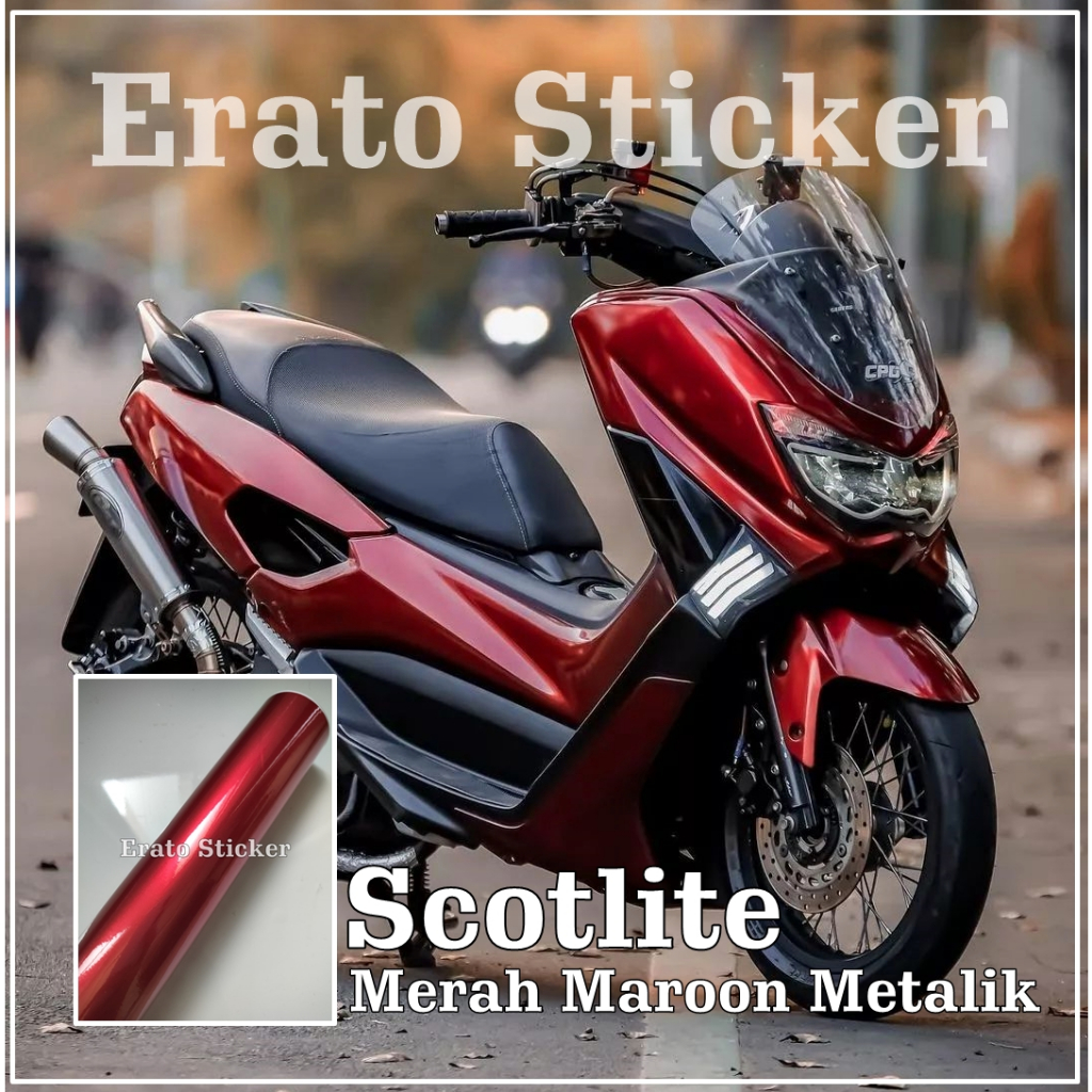 skotet merah maroon skotlet stiker motor merah marun scotlite red mtalik candy skotlet merah metalik