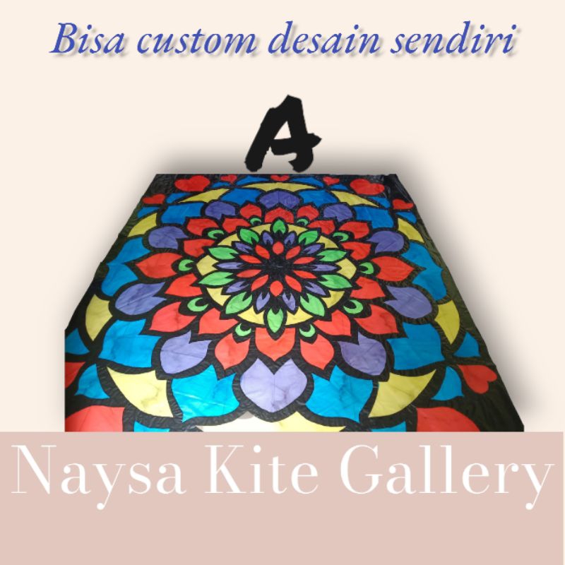 sampul layangan plastik hias (motif mandala)