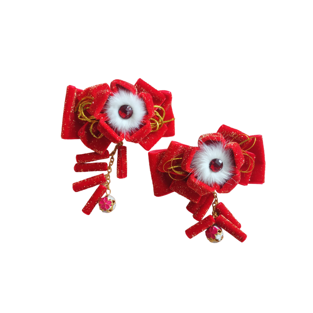Hairclip imlek BAOZHU jepit rambut petasan sincia cny mercon imut 2pcs