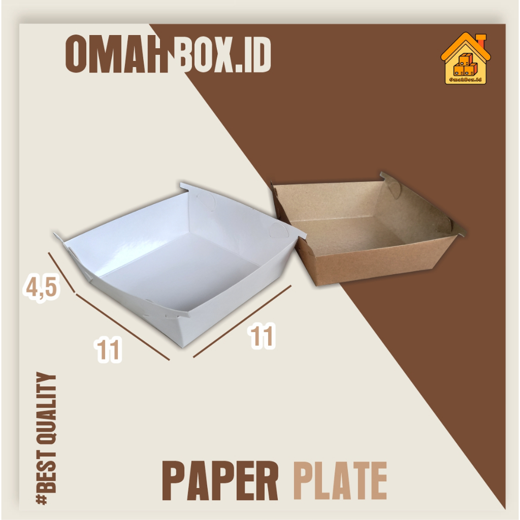 

Paper tray 11x11x4,5 cm | Kemasan dimsum | Tray hotang | tray roasted corn | Laminasi Dalam | box takoyasi