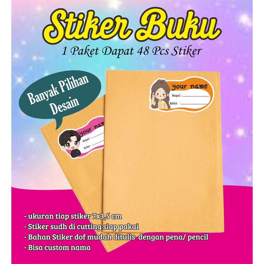 

STIKER NAMA BUKU TULIS STIKER BUKU SEKOLAH ISI 48 PCS STIKER LABEL BUKU / LABEL BUKU / LABEL NAMA / STIKER NAMA / STIKER