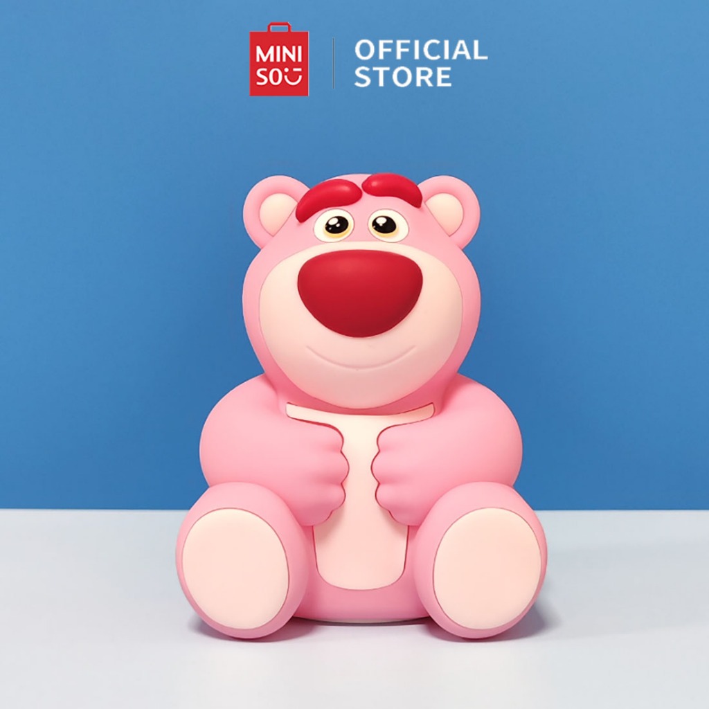 MINISO x Disney Pixar Lampu Tidur Pentol Quby Lotso Strawberry Bear Silicone Pnch Lampu Tidur Quby