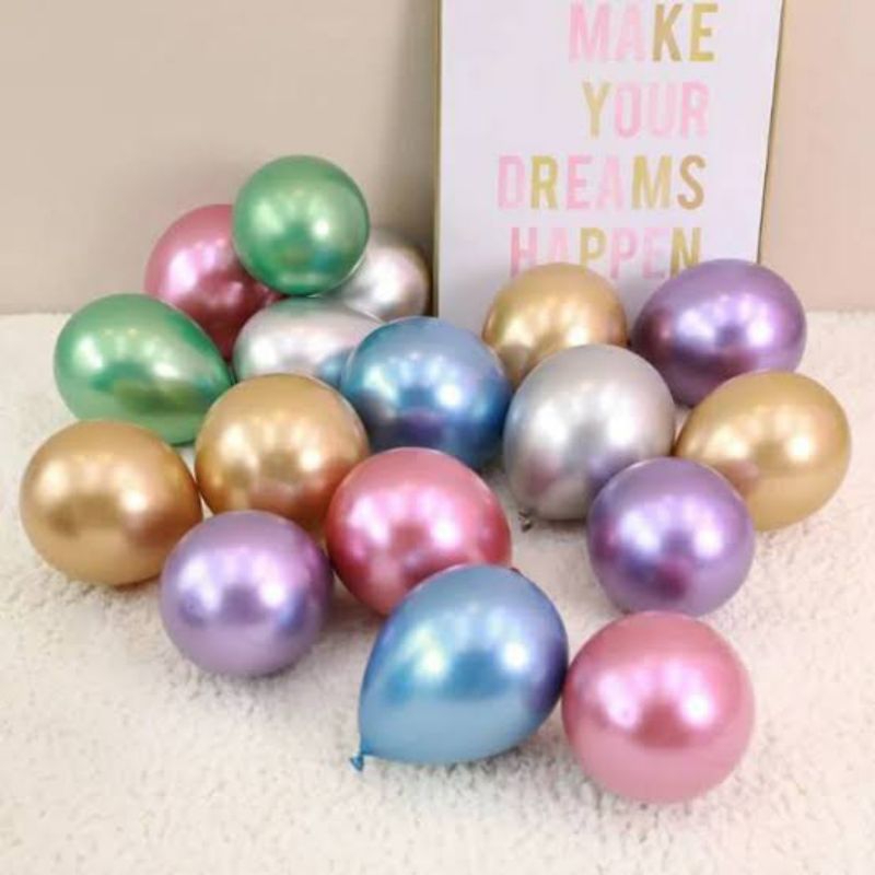 Balon chrome 5 inch satuan | balon latex chrome 5 inch | balon lateks chrome 5 inch | balon 5 inch c