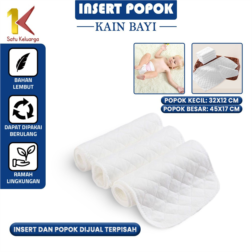 Satu Keluarga Insert Popok Kain Bayi Bisa Cuci Ulang P2 Dalaman Clodi Underpad Popok Bayi Clody Clot