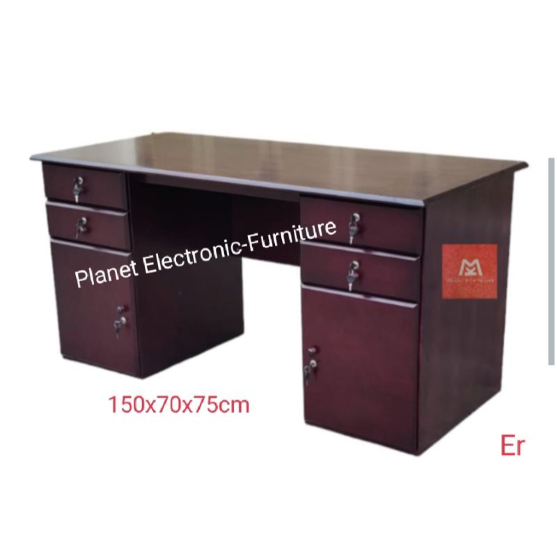Meja Kantor kayu Solid 150cm meja direktur meja tulis meja kerja meja kasir meja kayu promo murah