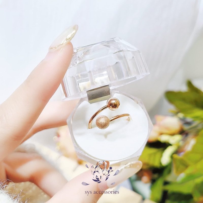 Cincin titanium boba rose gold look like mas 18k anti karat