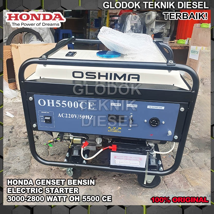 Honda Oshima Genset Generator Bensin 3000 2800 Watt Electric Starter Start OH 5500 CE OH5500CE ORIGINAL TERBAIK
