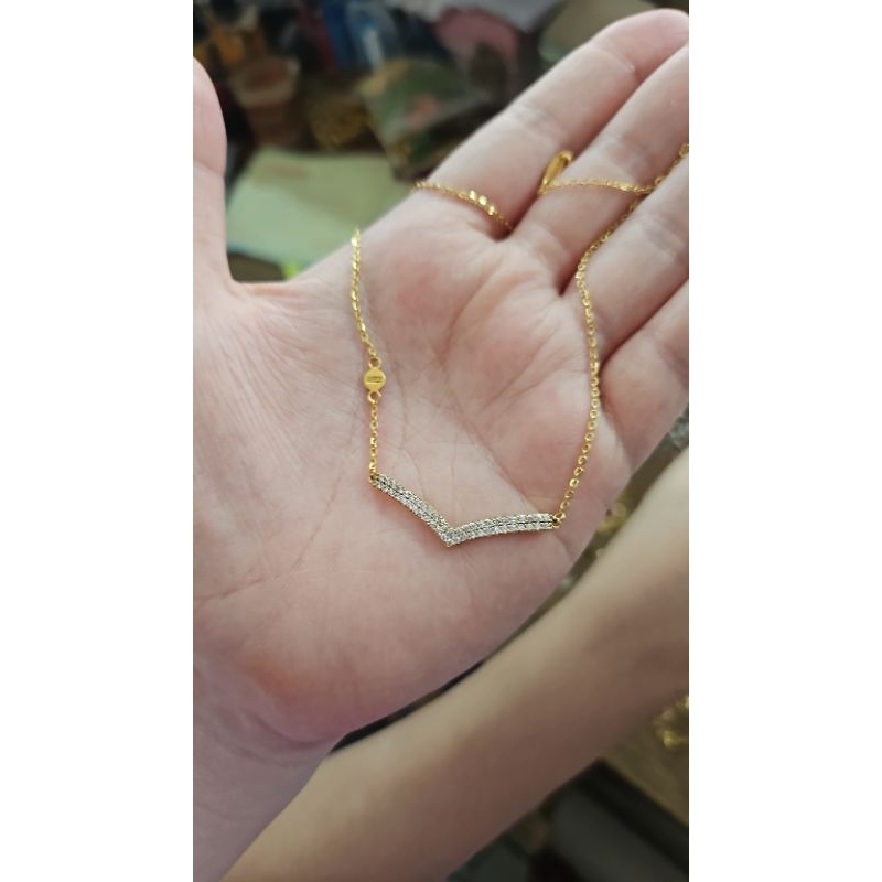 kalung koye smile simple itaewon korea emas asli gold 375 polos tifani