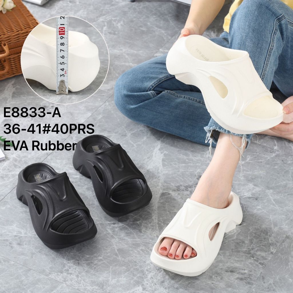 Sandal Selop Wanita Korean Style Youth Balance Hak Tinggi Sandal Karet E8833-A