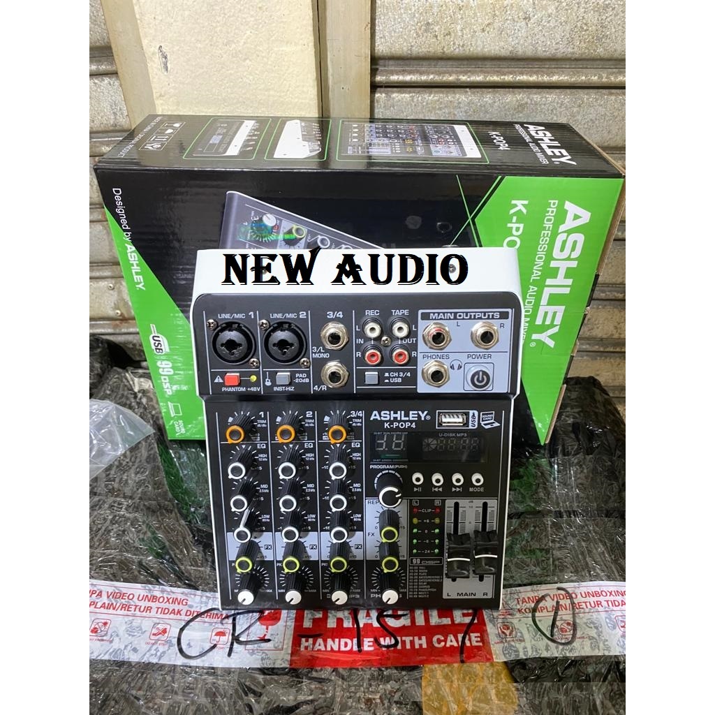Mixer Audio ASHLEY KPOP4 KPOP 4 4Channel USB Interface Bluetooth Ori