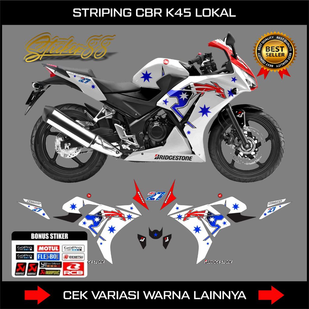 STIKER STRIPING CBR CBU K45 LOKAL GRAFIS / STRIPING CBR CBU GRAFIS