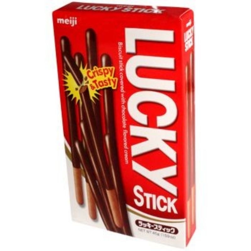 

meiji lucky stick (biskuit cokelat bentuk stik dengan krim cokelat)